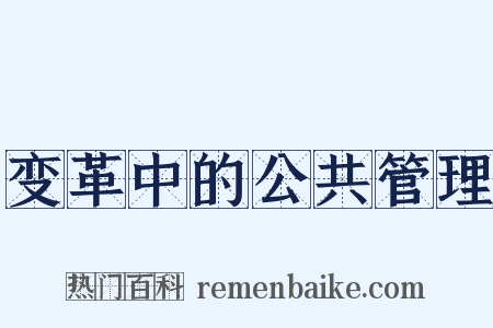 变革中的公共管理是什么意思的图片